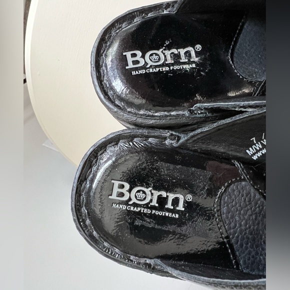Born Della Clog Mule Black Buckle Womens Size 7 - Picture 7 of 9